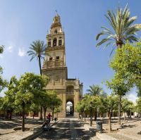 Baroque tower of the Mezquita-Cathedral of Córdoba, built over the former minaret